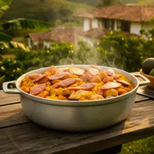 Arroz paisa Carnes Ahumadas